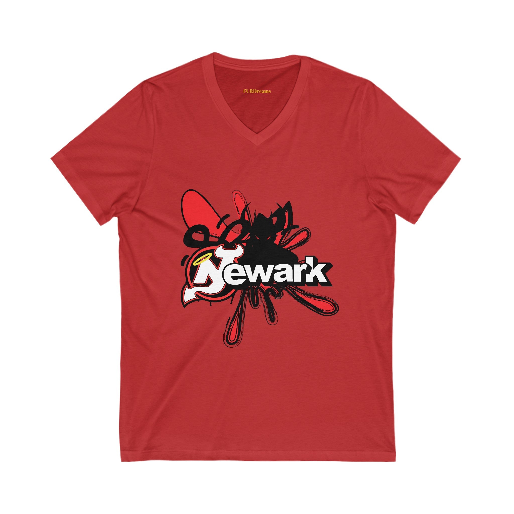 FURDreams NHL “EWR” VII Unisex Jersey Short Sleeve V-Neck Tee