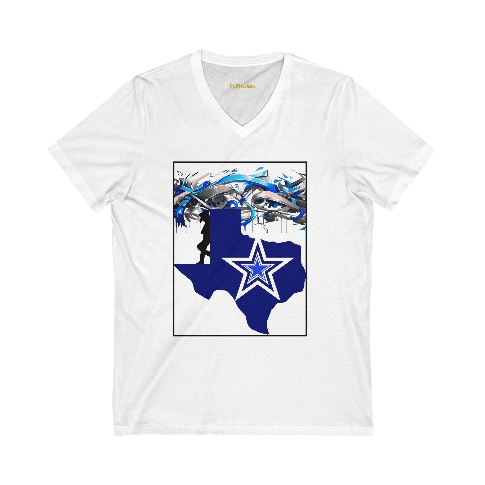 FURDreams NFL “DAL” XI Unisex Jersey Short Sleeve V-Neck Tee