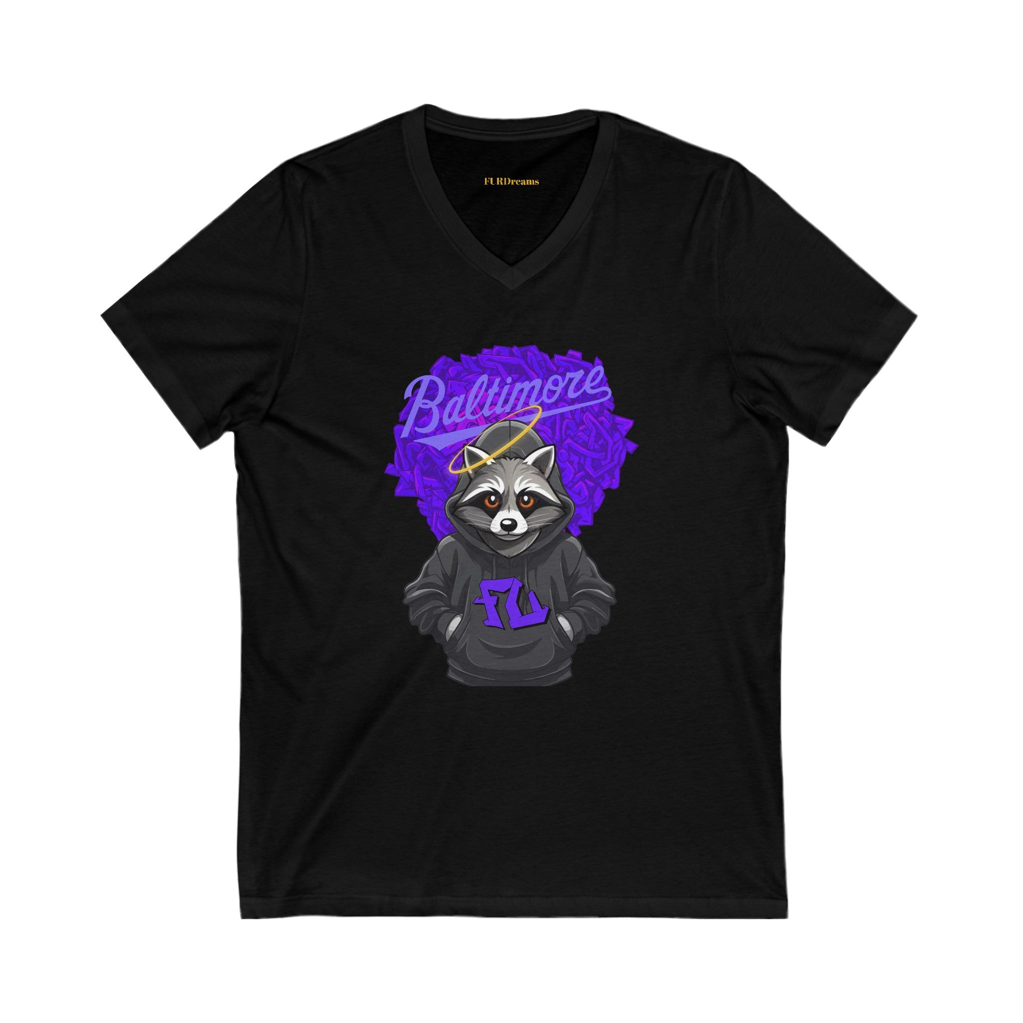 FURDreams MLB “BWI” I Unisex Jersey Short Sleeve V-Neck Tee