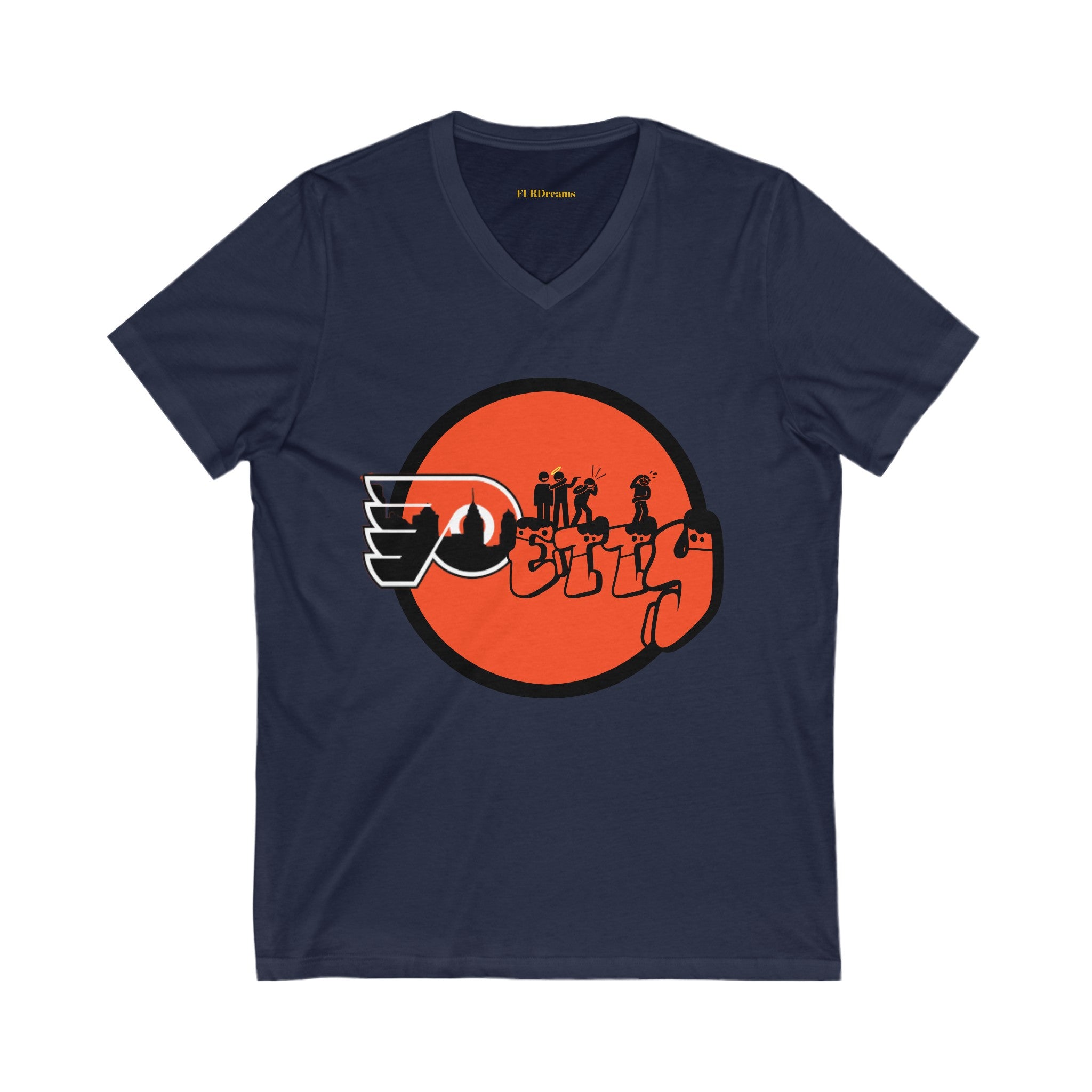 FURDreams NHL “PHL” VIII Unisex Jersey Short Sleeve V-Neck Tee