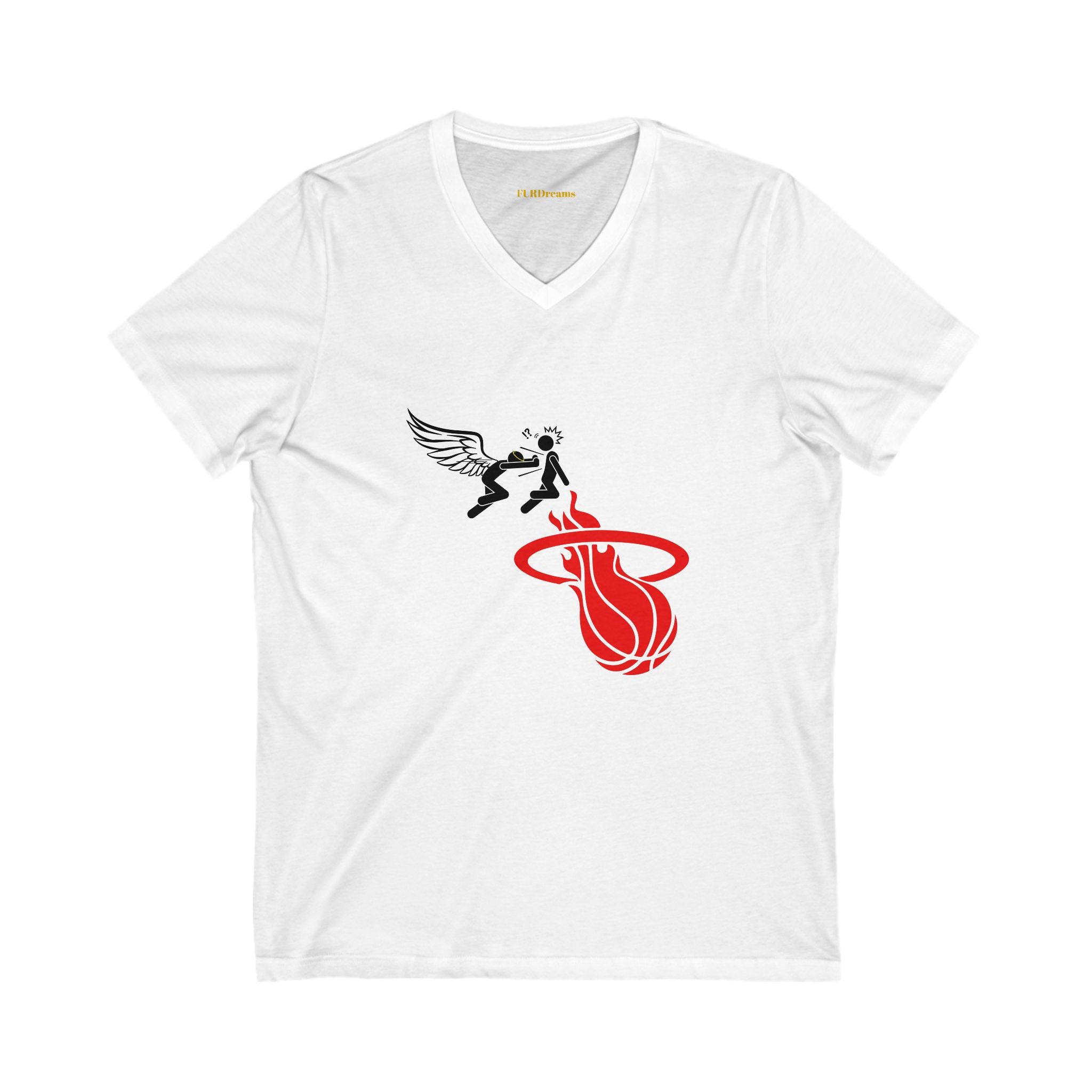 FURDreams NBA “MIA” I Unisex Jersey Short Sleeve V-Neck Tee