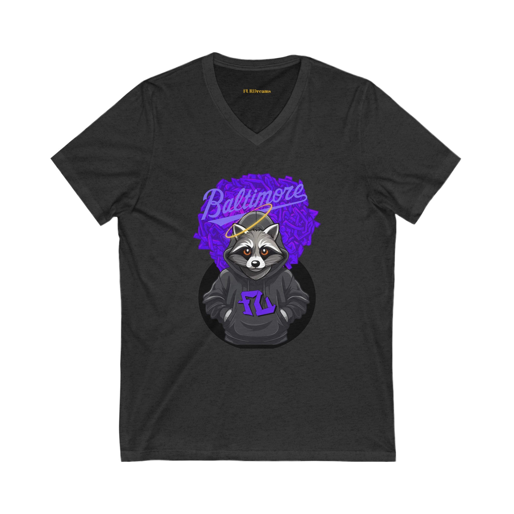 FURDreams MLB “BWI” I Unisex Jersey Short Sleeve V-Neck Tee