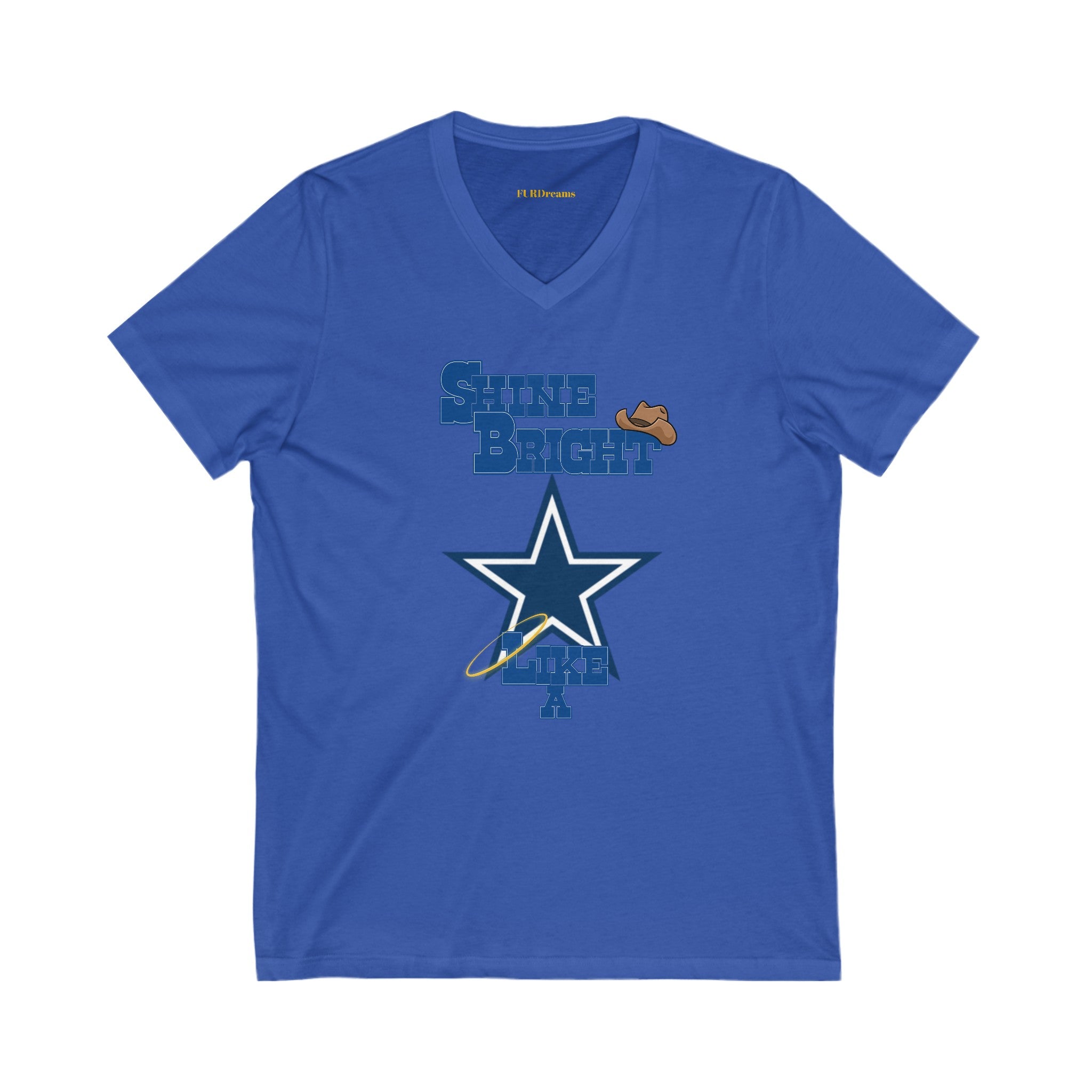 FURDreams NFL “DFW” I Unisex Jersey Short Sleeve V-Neck Tee