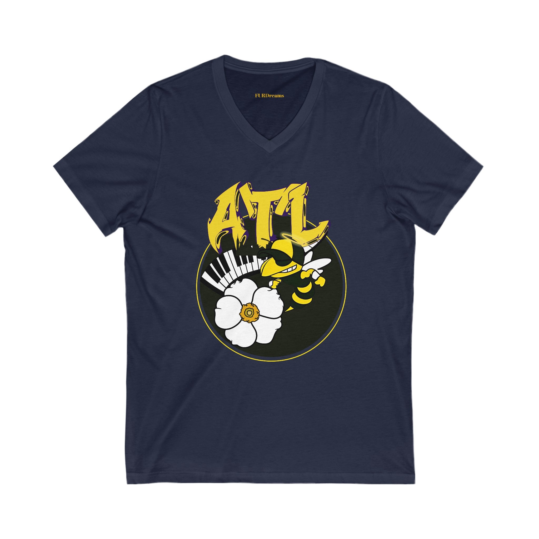 FURDreams NCAA “ATL” II Unisex Jersey Short Sleeve V-Neck Tee