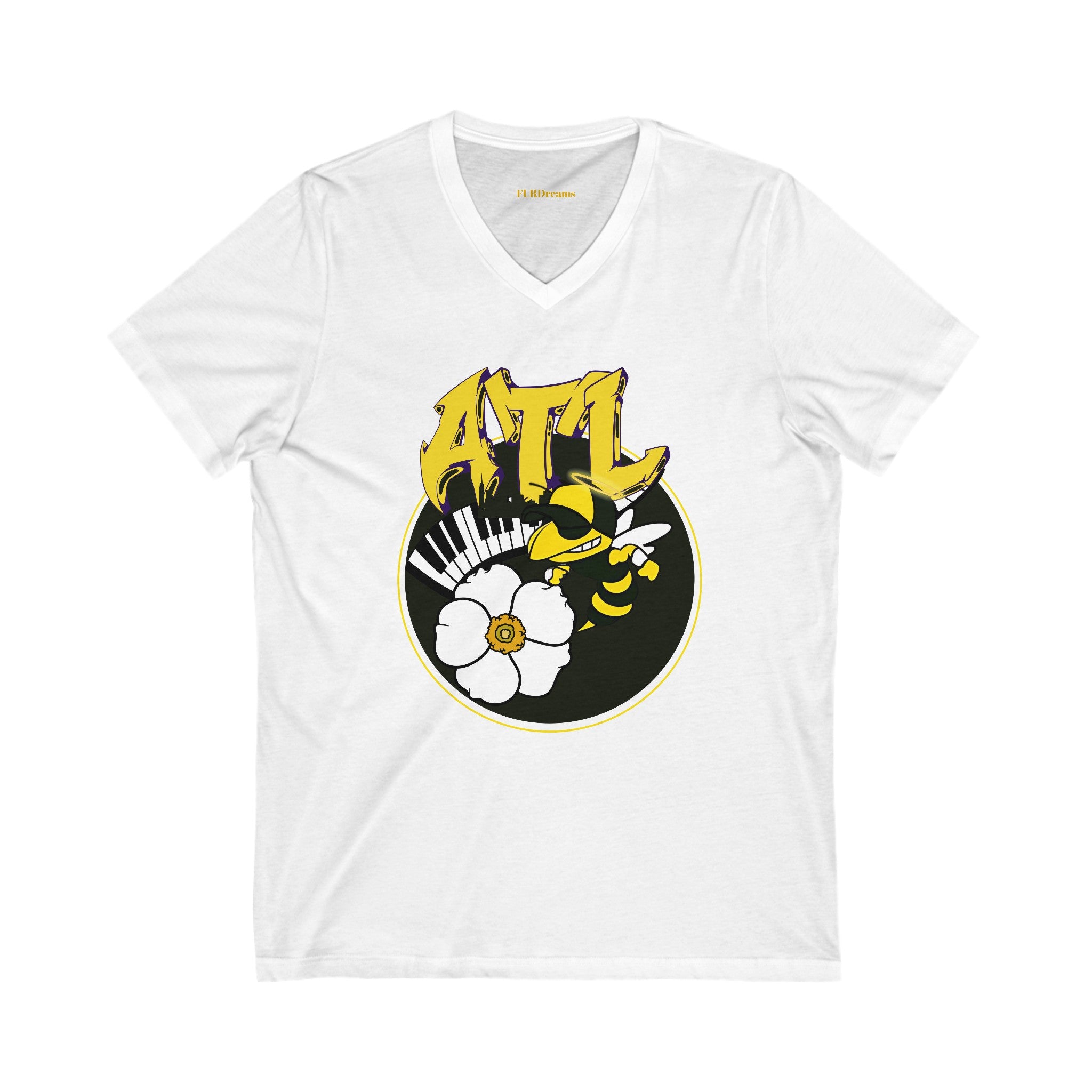 FURDreams NCAA “ATL” II Unisex Jersey Short Sleeve V-Neck Tee