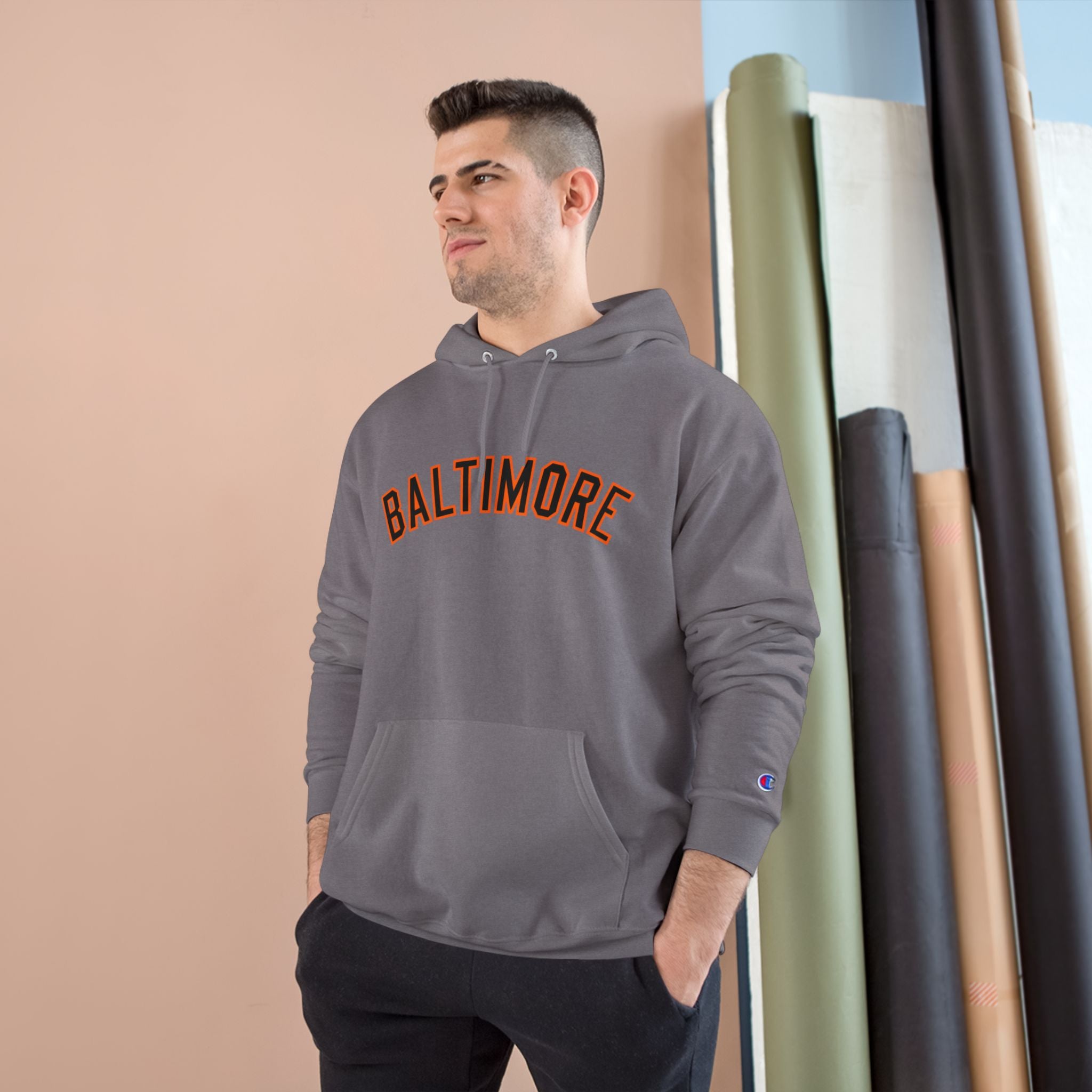FURDreams “Baltimore” Collegiate Arch Pullover Hoodie — Orioles Orange Streetwear