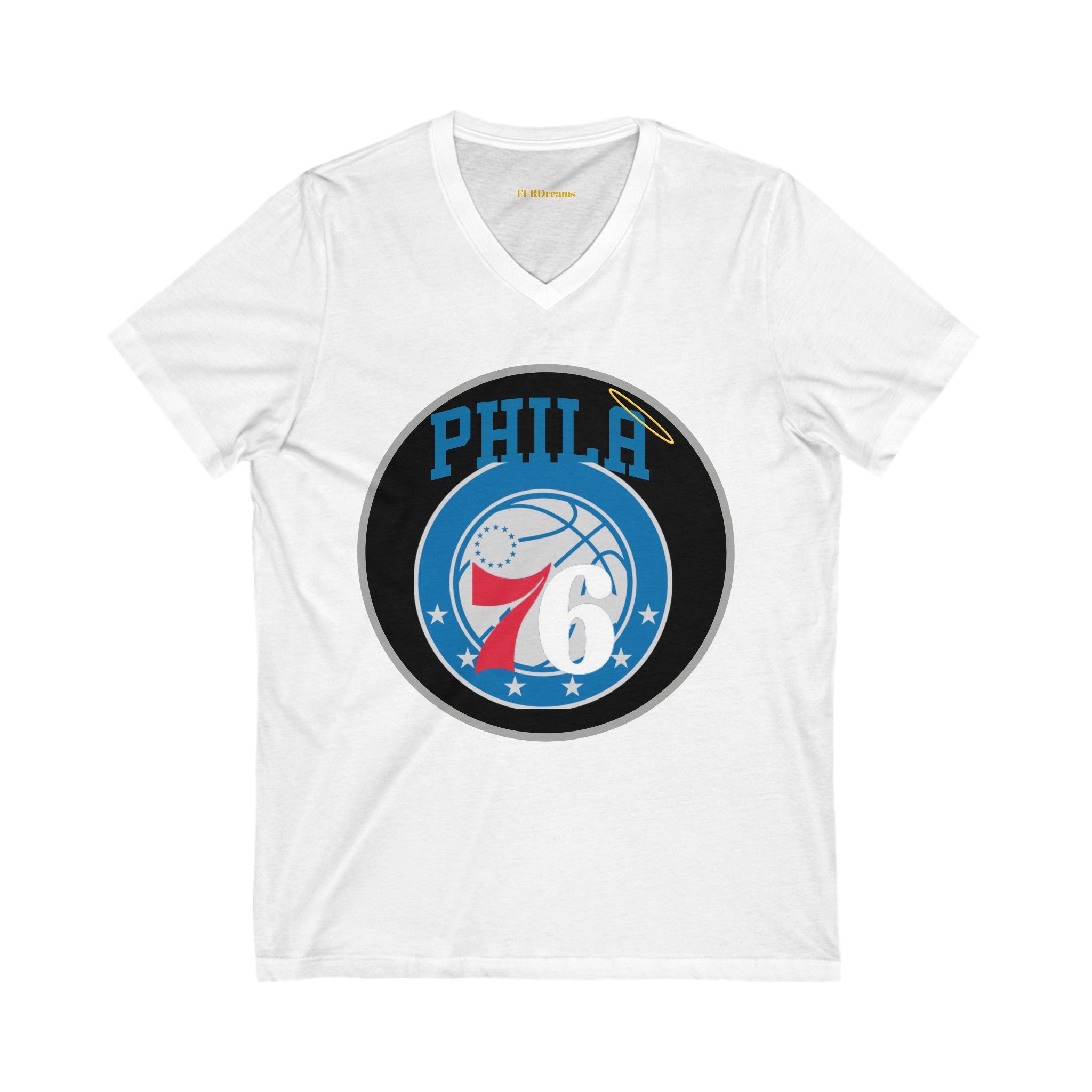 FURDreams NBA “PHL” XI Unisex Jersey Short Sleeve V-Neck Tee