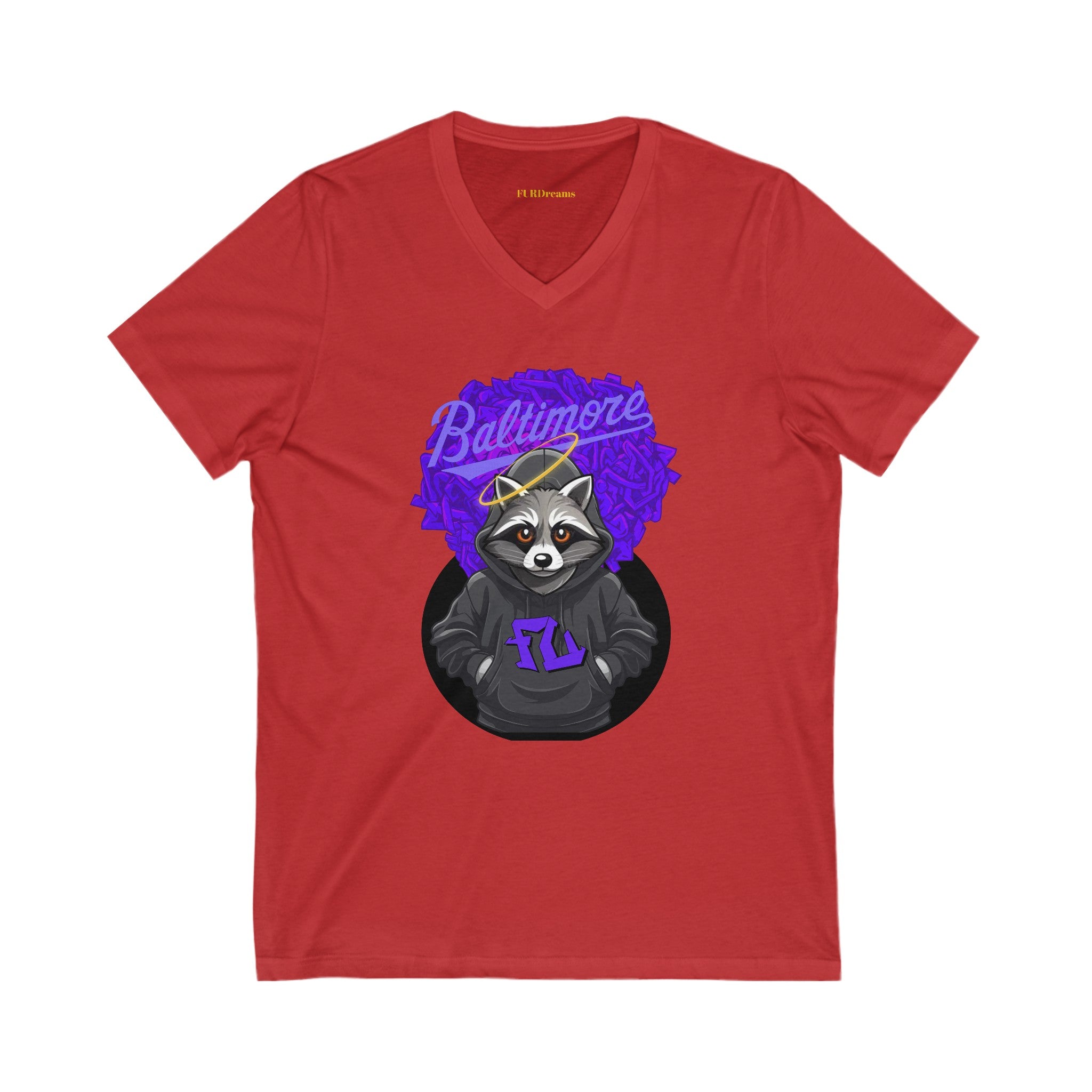 FURDreams MLB “BWI” I Unisex Jersey Short Sleeve V-Neck Tee