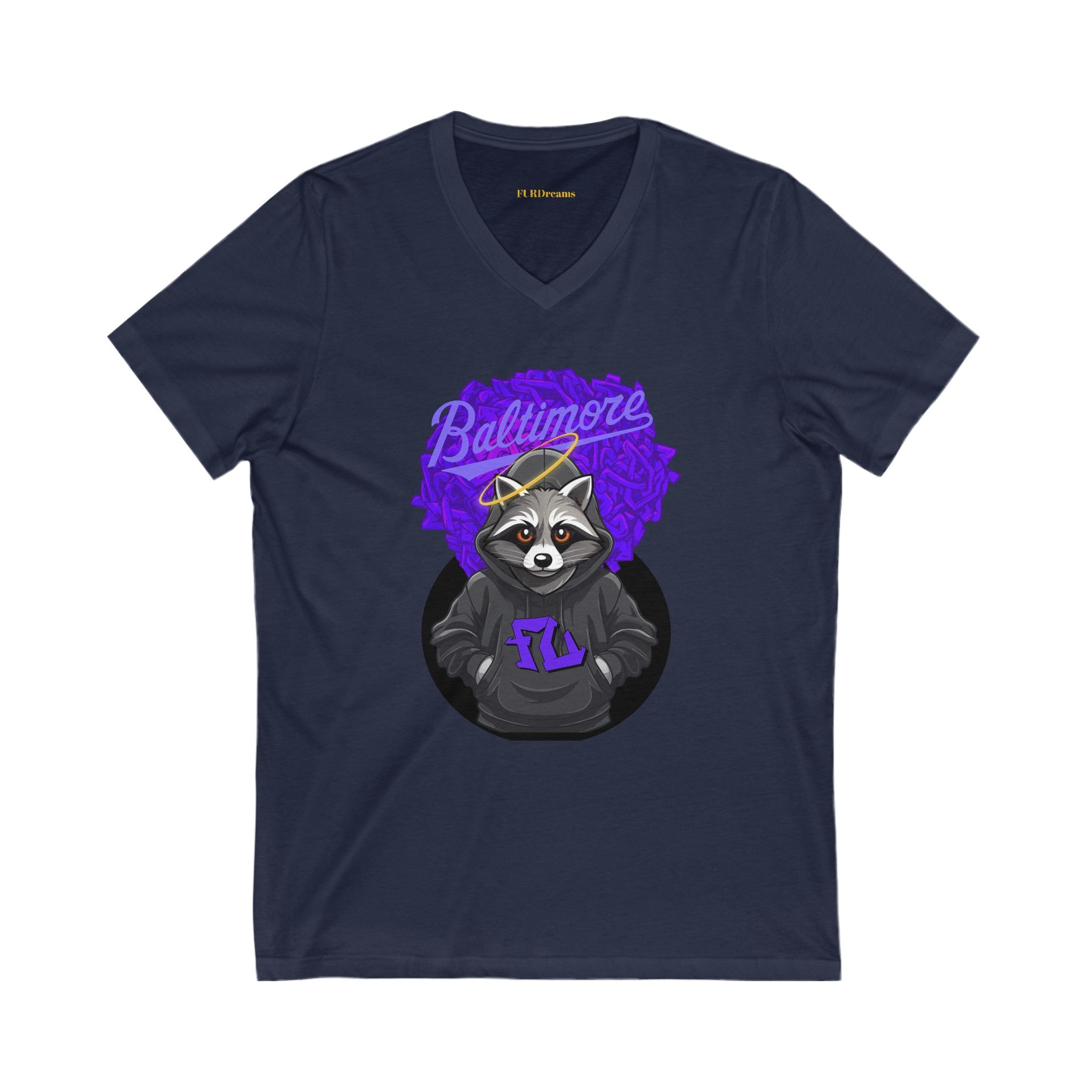 FURDreams MLB “BWI” I Unisex Jersey Short Sleeve V-Neck Tee