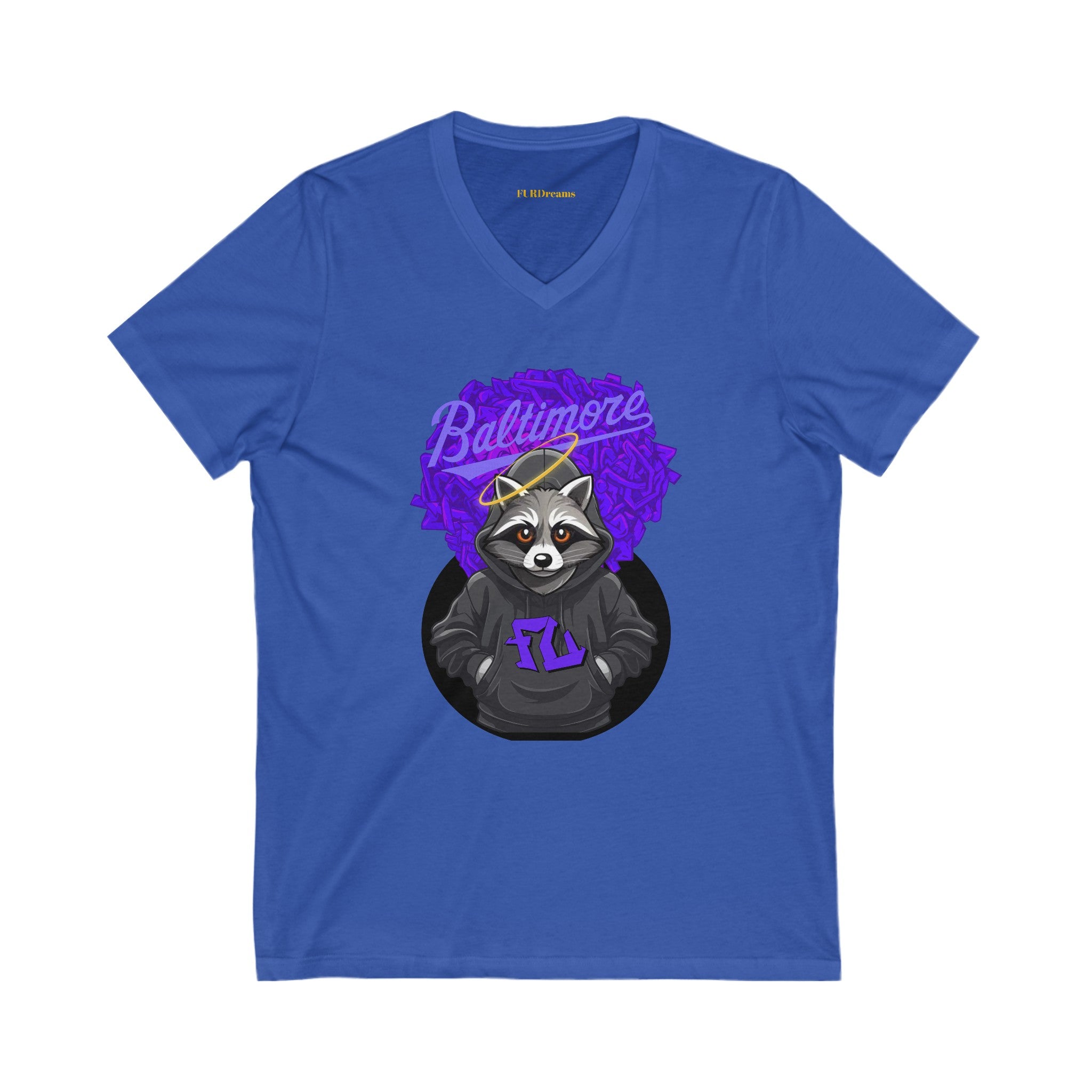 FURDreams MLB “BWI” I Unisex Jersey Short Sleeve V-Neck Tee