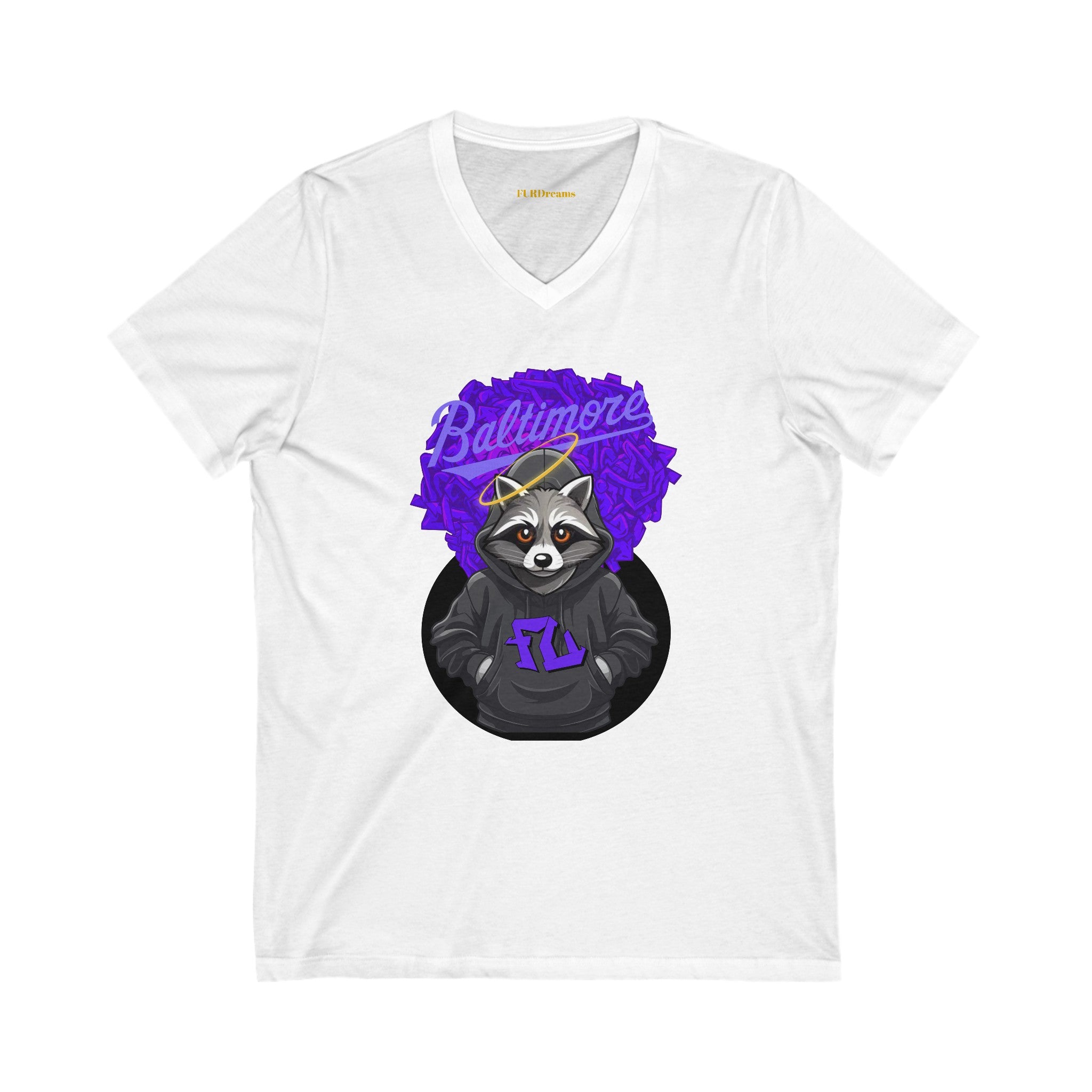 FURDreams MLB “BWI” I Unisex Jersey Short Sleeve V-Neck Tee