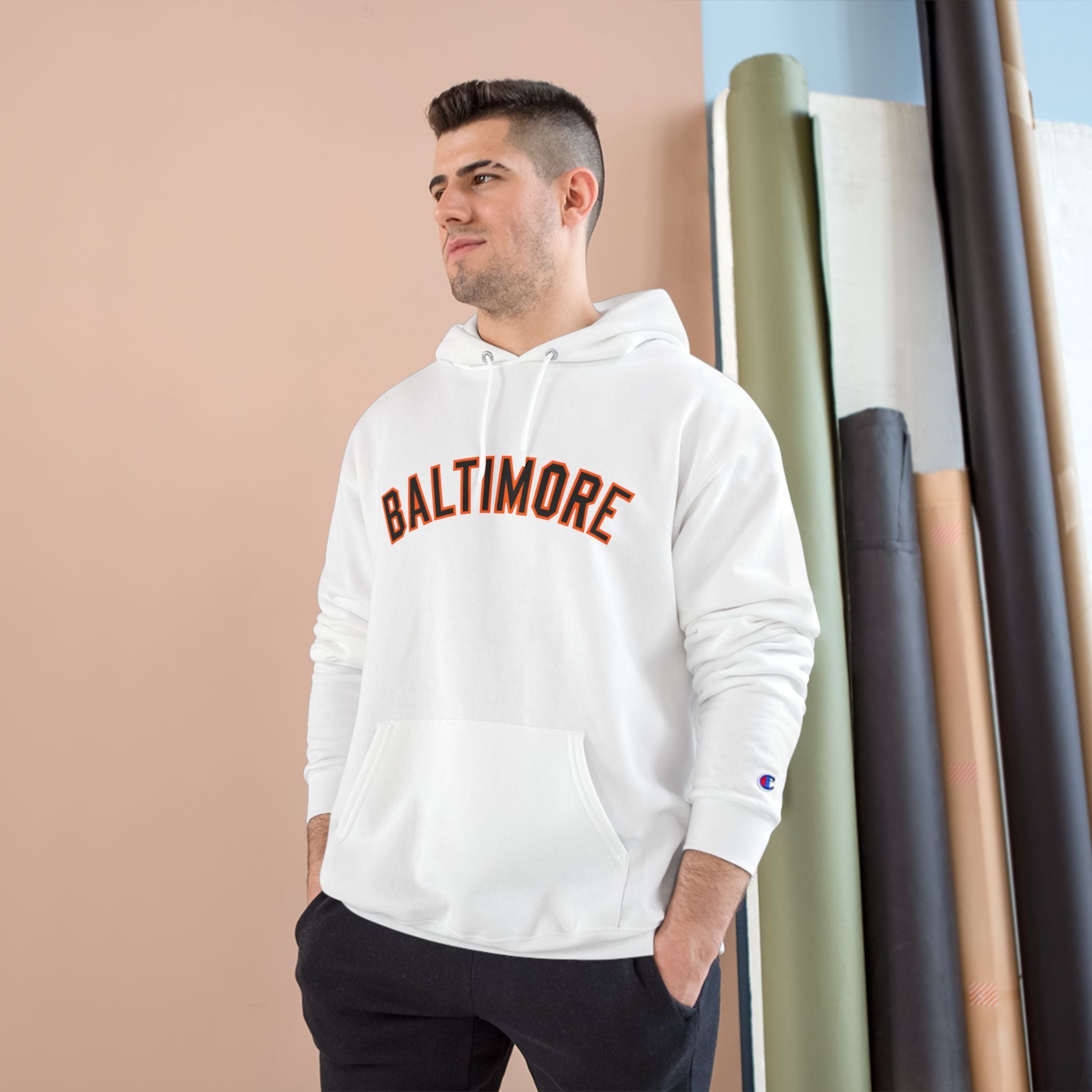 FURDreams “Baltimore” Collegiate Arch Pullover Hoodie — Orioles Orange Streetwear