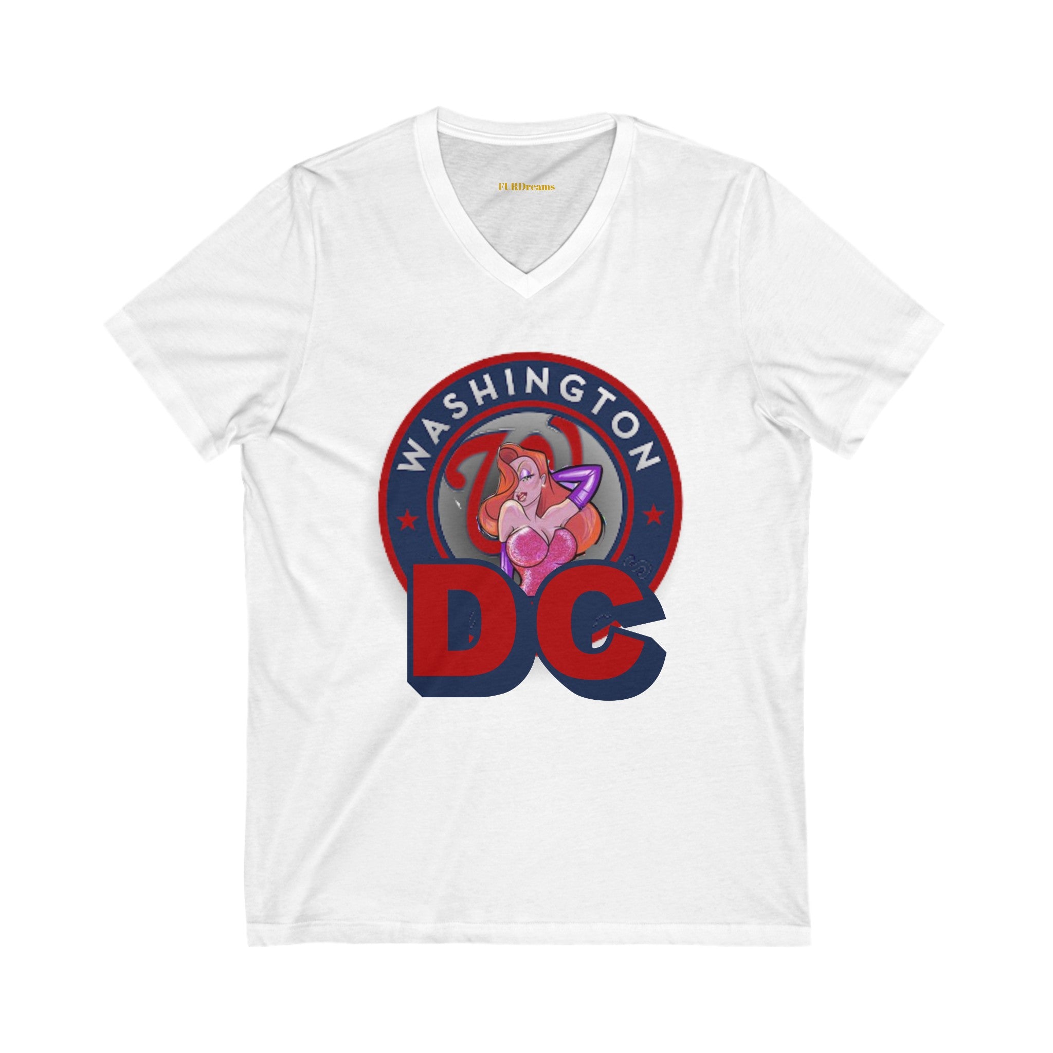 FURDreams MLB “DCA” III Unisex Jersey Short Sleeve V-Neck Tee