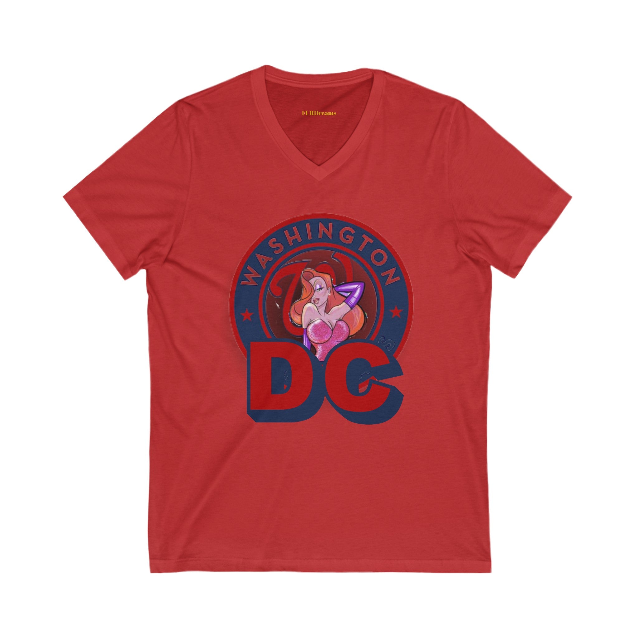 FURDreams MLB “DCA” III Unisex Jersey Short Sleeve V-Neck Tee