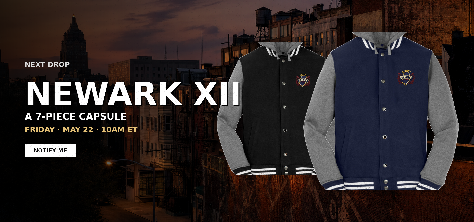 Newark XII drop hero — May 22 10am ET